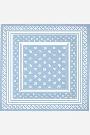 Dolce & Gabbana Silk Twill Foulard With All-over Dg Logo Print (70x70) - Woman Scarves And Silks Onesize