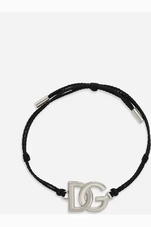 Dolce & Gabbana Cord Bracelet With Large Dg Logo - Man Bijoux Multi-colored Metal Onesize