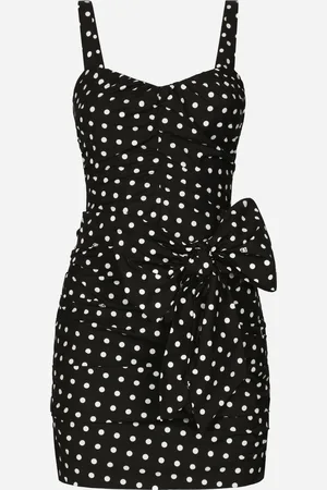 Dolce & Gabbana Cotton Minidress With Polka-dot And Bow Detail - Woman Dresses 50