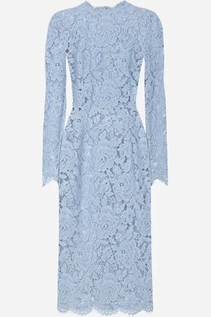 Dolce & Gabbana Calf-length Sheath Dress In Branded Floral Cordonetto Lace - Woman Dresses 36