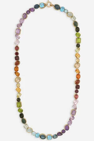 Dolce & Gabbana Rainbow Sautoir In Yellow 18kt With Multicolor Gemstones - Woman Necklaces Onesize