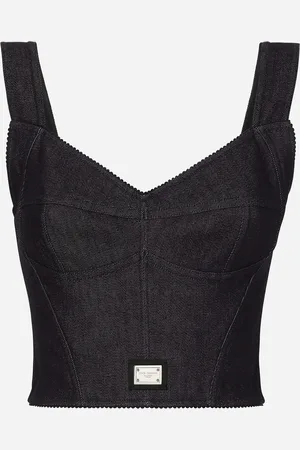 Dolce & Gabbana Cotton Denim Corset Top - Woman Denim And Jeans Multi-colored 38