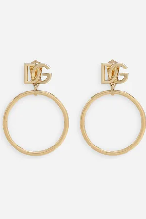 Dolce & Gabbana Hoop Earrings With Dg Logo - Woman Bijoux Metal Onesize