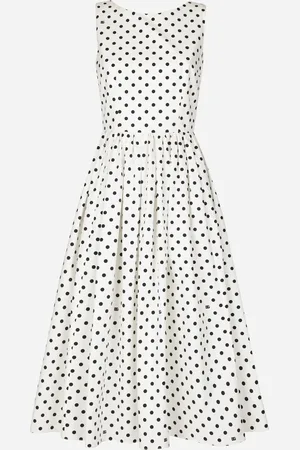 Dolce & Gabbana Cotton Calf-length Circle Dress With Polka-dot - Woman Dresses 36