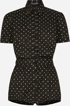 Dolce & Gabbana Cotton Playsuit With Polka-dot - Woman Dresses 40