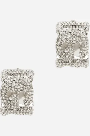 Dolce & Gabbana Rhinestone Earrings With Dg Logo - Woman Bijoux Metal Onesize