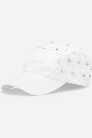 Dolce & Gabbana Drill Baseball Cap With Rhinestone Embellishment - Woman Hats And Gloves 56