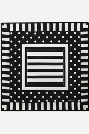 Dolce & Gabbana Silk Twill Scarf With Polka-dot And Striped (70x70) - Woman Scarves And Silks Onesize