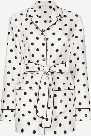 Dolce & Gabbana Long-sleeved Silk Pajama Shirt With Polka-dot - Woman Shirts And Tops 36
