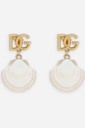 Dolce & Gabbana Earrings With Dg Logo And Shell - Woman Bijoux Metal Onesize