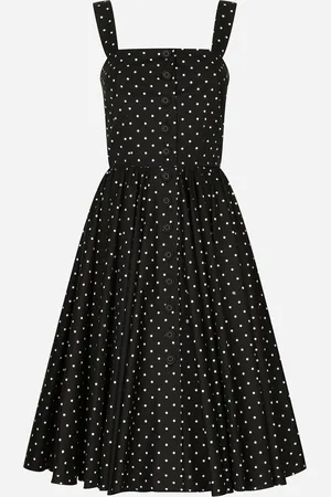 Dolce & Gabbana Calf-length Cotton Dress With Polka-dot - Woman Dresses 38