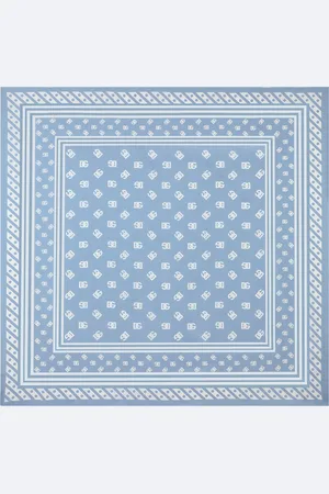 Dolce & Gabbana Silk Twill Foulard With All-over Dg Logo Print (90x90) - Woman Scarves And Silks Onesize