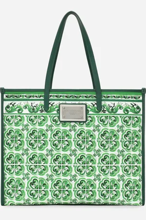 Dolce & Gabbana Large Canvas Shopper With Majolica - Man Shoppers Cotton Onesize