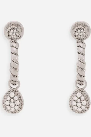 Dolce & Gabbana Easy Diamond Earrings In Gold 18kt And Diamonds Pavé - Woman Earrings Gold Onesize