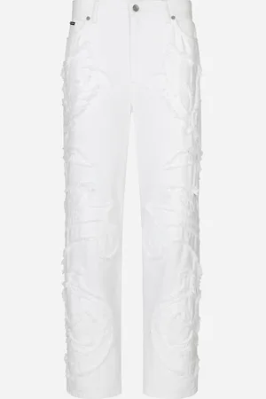 Dolce & Gabbana Boyfriend Jeans With Embroidery - Woman Denim And Jeans Multi-colored 36