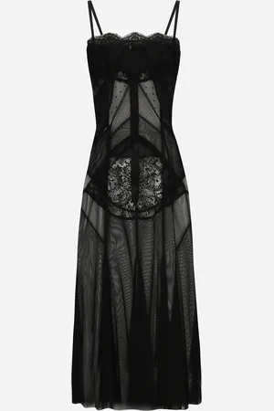 Dolce & Gabbana Tulle, Mesh And Lace Calf-length Slip Dress - Woman Dresses 42