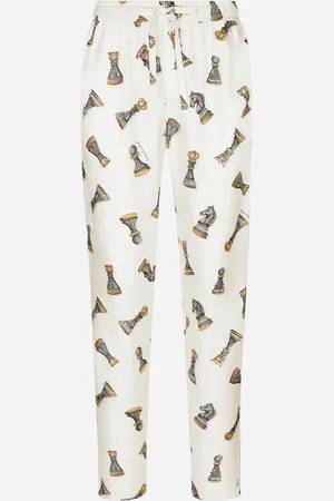 Dolce & Gabbana Silk Twill Jogging Pants With Chess-piece - Man Pants And Shorts 48