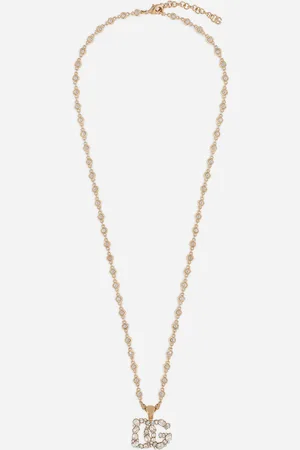 Dolce & Gabbana Necklace With Rhinestone-detailed Dg Logo - Woman Bijoux Metal Onesize