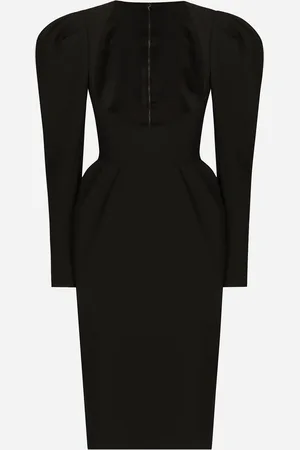 Dolce & Gabbana Calf-length Wool Dress With Open Neckline - Woman Dresses 36