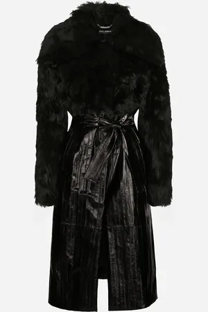Dolce & Gabbana Alpaca And Eel Skin Single-breasted Coat With Belt - Woman Coats And Jackets 38