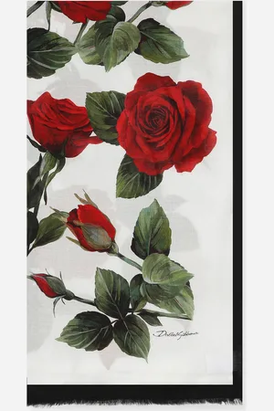 Dolce & Gabbana Modal And Silk Scarf With Rose - Woman Scarves And Silks Onesize