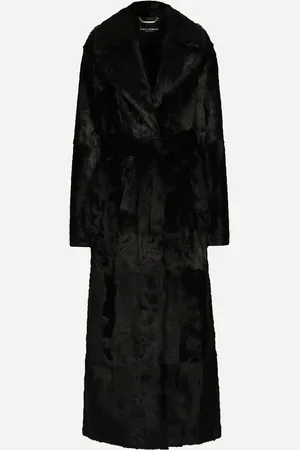 Dolce & Gabbana Goatskin Coat With Belt - Woman Coats And Jackets 36