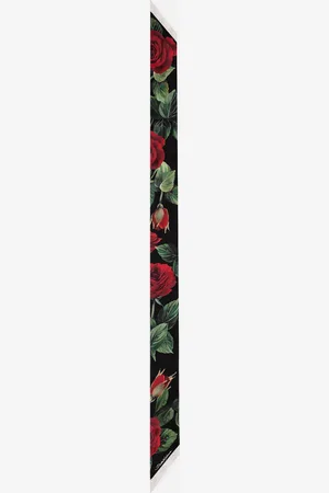 Dolce & Gabbana Jacquard Twill Headscarf With Dg Log And Rose (6x100) - Woman Scarves And Silks Onesize
