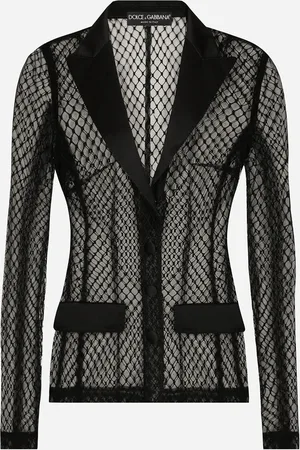 Dolce & Gabbana Single-breasted Mesh Dolce Tuxedo Jacket - Woman Blazers 36