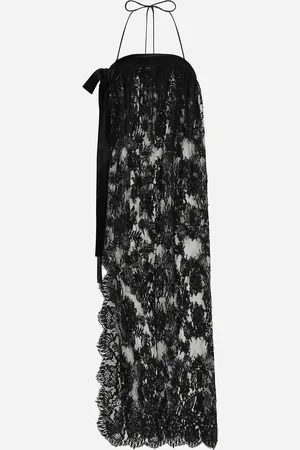 Dolce & Gabbana Calf-length Chantilly Lace Dress With Satin Details - Woman Dresses 36
