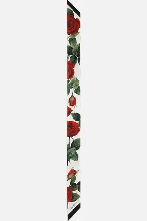 Dolce & Gabbana Jacquard Twill Headscarf With Dg Log And Rose (6x100) - Woman Scarves And Silks Onesize