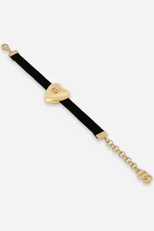 Dolce & Gabbana Velvet Bracelet With Dg Logo Heart - Woman Bijoux Multi-colored Metal Onesize