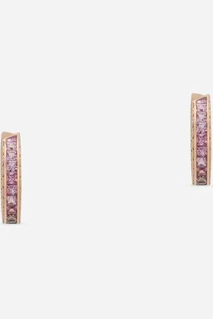 Dolce & Gabbana Anna Earrings In Gold 18kt With Pink Sapphires - Woman Earrings Gold Onesize