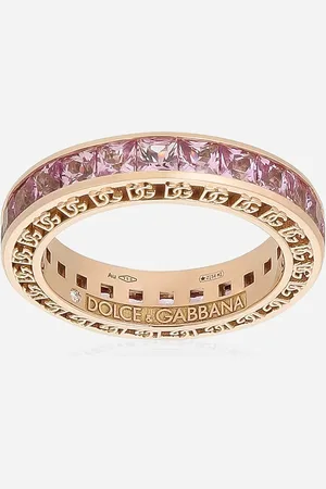 Dolce & Gabbana Anna Ring In Gold 18kt With Pink Sapphires - Woman Rings Gold 52