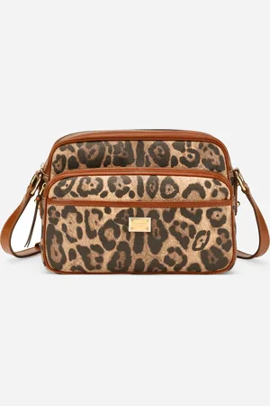 Dolce & Gabbana Leopard-print Crespo Handbag With Branded Plate - Woman Shoulder And Crossbody Bags Onesize