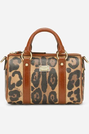 Dolce & Gabbana Small Box Satchel In Leopard-print Crespo With Branded Plate - Woman Clutches Mini And Micro Bags Onesize