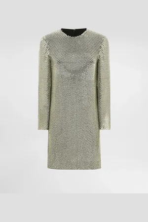 Dolce & Gabbana Short Long-sleeved Dress In Crystal Mesh - Woman Dresses Xs