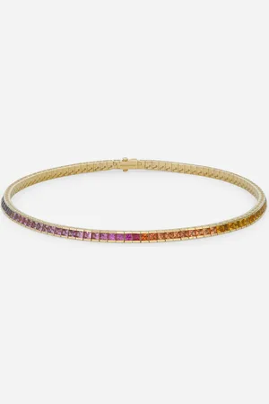 Dolce & Gabbana Tennis Necklace In Yellow 18kt And Multicolor Sapphires - Woman Necklaces M