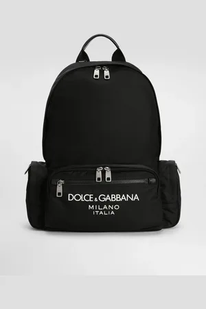 Dolce & Gabbana Nylon Backpack With Rubberized Logo - Man Backpacks And Fanny Packs Nylon Onesize