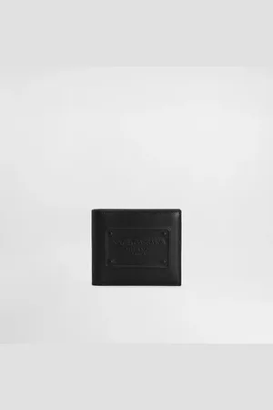 Dolce & Gabbana Calfskin Bifold Wallet With Raised Logo - Man Wallets And Small Leather Goods Leather Onesize