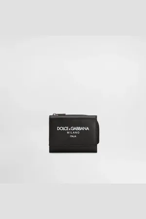 Dolce & Gabbana Calfskin French Flap Wallet With Logo - Man Wallets And Small Leather Goods Black Leather Onesize