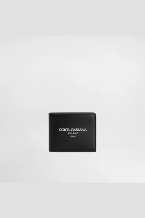 Dolce & Gabbana Calfskin Bifold Wallet With Logo - Man Wallets And Small Leather Goods Black Leather Onesize