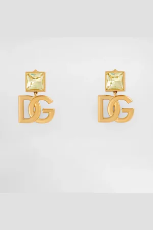 Dolce & Gabbana Earrings With Dg Logo And Rhinestones - Woman Bijoux Metal Onesize
