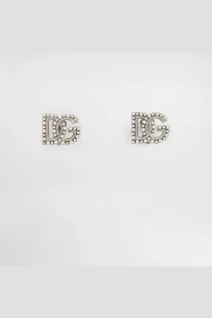 Dolce & Gabbana Earrings With Rhinestone-detailed Dg Logo - Woman Bijoux Metal Onesize