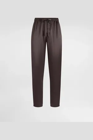 Dolce & Gabbana Silk Pajama Pants With Logo Embroidery - Man Pants And Shorts Multi-colored Silk 46