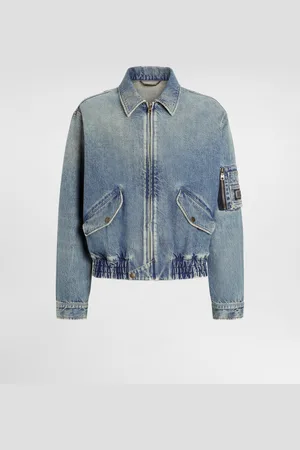 Dolce & Gabbana Cotton Denim Bomber Jacket With Tag - Man Denim Multi-colored 48