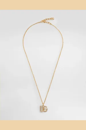 Dolce & Gabbana Fine Link Necklace With Rhinestone-detailed Dg Logo - Woman Bijoux Metal Onesize