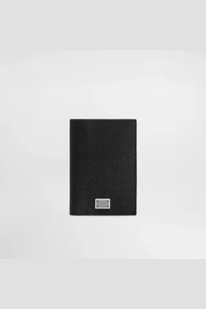 Dolce & Gabbana Calfskin Passport Holder With Logo Tag - Man Wallets And Small Leather Goods Leather Onesize