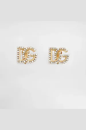 Dolce & Gabbana Earrings With Rhinestone-detailed Dg Logo - Woman Bijoux Metal Onesize