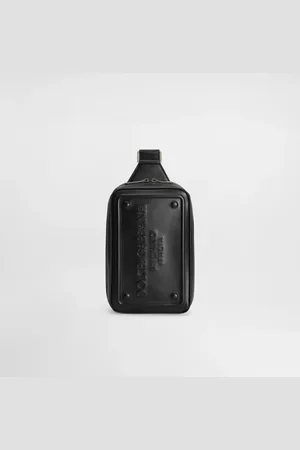 Dolce & Gabbana Calfskin Belt Bag With Raised Logo - Man Backpacks And Fanny Packs Leather Onesize