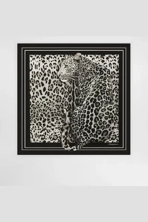 Dolce & Gabbana Leopard- Silk Twill Foulard (70x70) - Woman Scarves And Silks Onesize